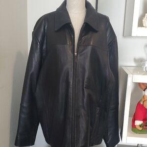 Boston Harbour Outdoorwear Men’s XL Black GenuineLeather Black Jacket
